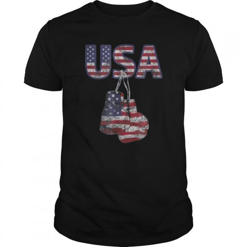 Boxing Gloves T-Shirt American Flag Tee for July 4th