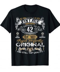 Classic 42nd birthday gift Vintage 1977 shirt for men women