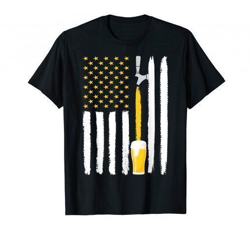 Craft Beer American Flag USA T-Shirt, 4th July Brewery