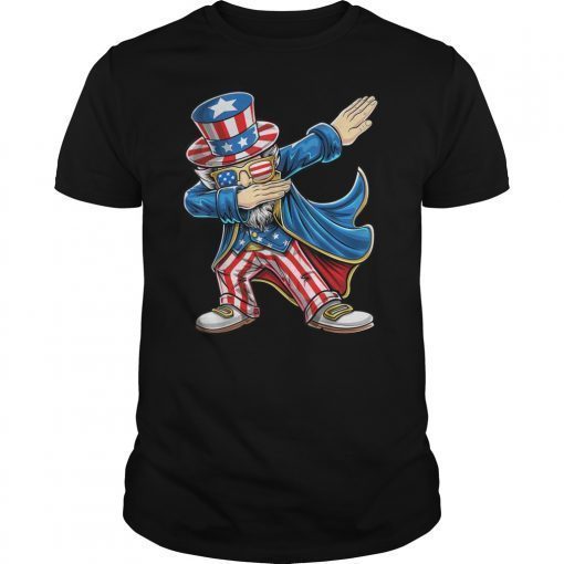 Dabbing Uncle Sam Shirt Patriotic 4th of July Costume Kids