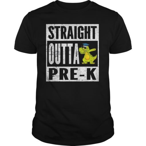 Dinosaur Cute Graduation Straight Outta Pre-K Tshirt