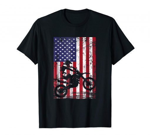 Dirt Bike American Flag Shirt 4th of july t shirt