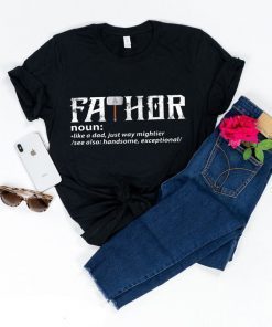 Fathor Like A Dad Just Way Mightier See Also Handsome Exceptional - Funny Marvel Avengers Fat Thor EndGame Beer Lovers Gifts T-shirt Vneck