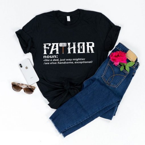 Fathor Like A Dad Just Way Mightier See Also Handsome Exceptional - Funny Marvel Avengers Fat Thor EndGame Beer Lovers Gifts T-shirt Vneck