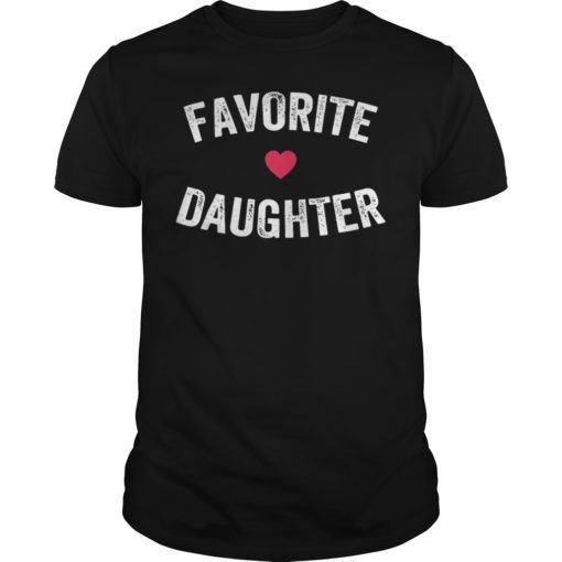 Favorite Daughter Heart Distressed Vintage Faded Design TShirt