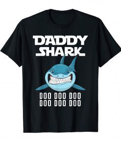 Funny Fathers Day Daddy Shark T-shirt Dad Shark Doo Doo Doo