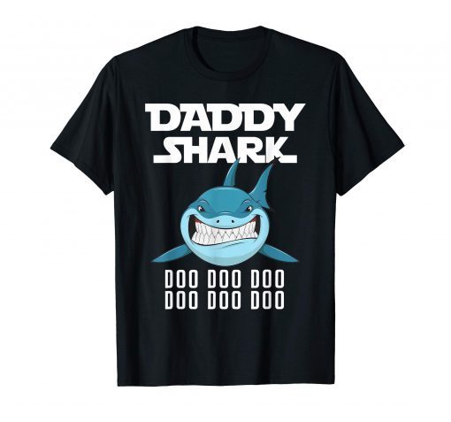 Funny Fathers Day Daddy Shark T-shirt Dad Shark Doo Doo Doo