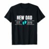 Funny Proud New Dad Est 2019 T-shirt First 1st Father's Day