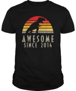 Kids Dinosaur 5th Birthday Gift Awesome Since 2014 T-Shirt