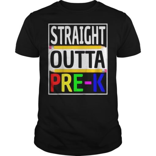 Kids Straight Outta Pre-K Shirt 2019 Graduation Gift