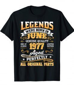 Legend Born June 1977 Shirt 42nd Birthday 42 Year Old Gift