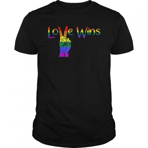 Love Wins Raised Fist T Shirt LGBT Gay Pride Awareness Month T-Shirt
