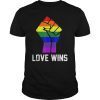 Love Wins Raised Fist T Shirt LGBT Gay Pride Awareness Month Tee Shirt