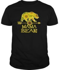 Mama Bear Sunflower T-Shirt Funny Mother Father Gift