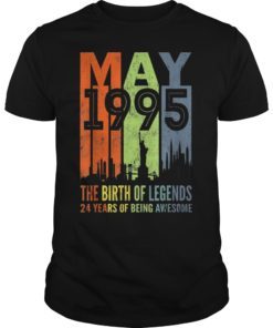 May 1995 TShirt 24th Birthday Gifts 24 Year Old Shirt