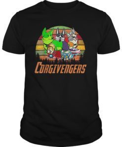 Men Women Vintage Corgivengers Tshirt Cute Dog Lover Tee