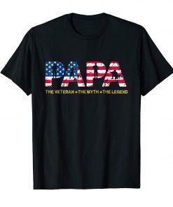 Mens Mens Papa The Veteran The Myth The Legend T-shirt