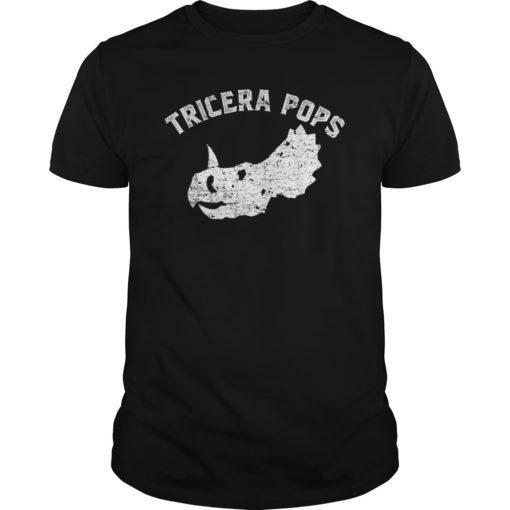 Mens Tricera Pops Funny Dinosaur Dad Triceratops Gift T-Shirt