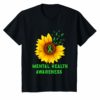 Mental Health Awareness Sunflower Green Ribbons Shirts Gift