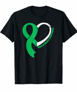 Mental Health Heart Ribbon Awareness Shirt