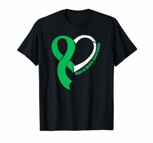 Mental Health Heart Ribbon Awareness Shirt