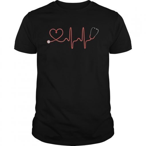 Nurse Stethoscope T Shirt RN Heart Beat Stethoscope Shirt
