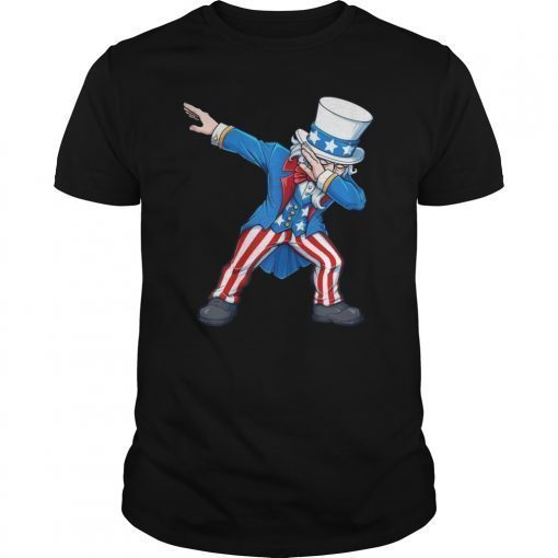 Patriotic Boys Kids 4th Fourth Of July Dabbing Uncle Sam USA T-Shirt