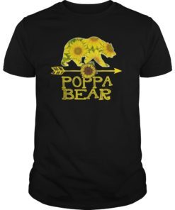 Poppa Bear Sunflower T-Shirt Funny Mother Father Gift