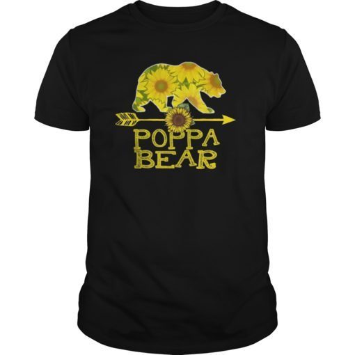 Poppa Bear Sunflower T-Shirt Funny Mother Father Gift