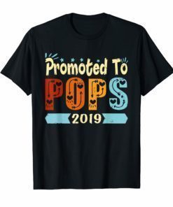 Promoted To Pops 2019 Shirt Father's Day Gift T-Shirt