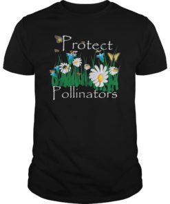 Protect Pollinators Bees Butterflies Flowers Botanical T-Shirt