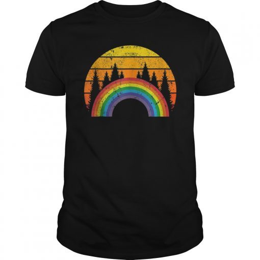 Rainbow Shirt Vintage Retro 80's Style Gay LGBT Pride Flag T-Shirt