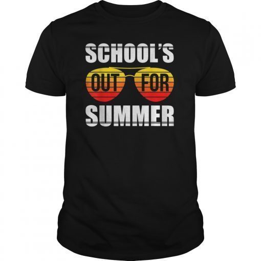 Retro Last Day Of School Schools Out For Summer Teacher Gift TShirts