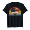 USA Flag Heart T Shirt 4th July Red White Blue Stars Stripes T-Shirt