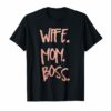 Wife Mom Boss Rose Gold Glittery Shirt