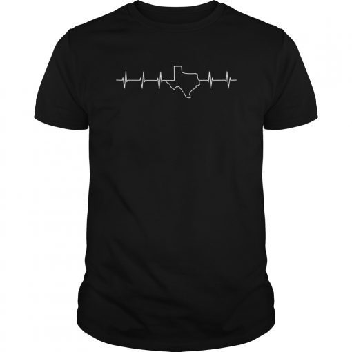 Texas Heartbeat Longhorn State Outline Shirt Gift For Texan T-Shirt