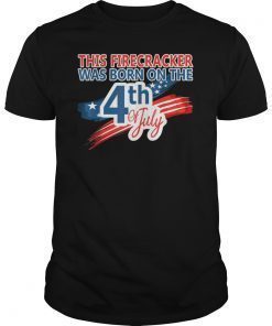 4th of July Birthday American Flag USA Born on the Fourth T-Shirt