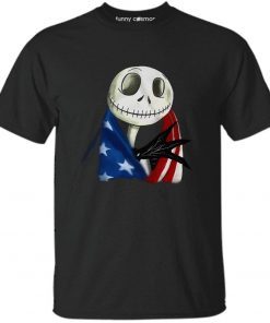 4th of July Shirt Independence Day Jack Skellington lovers with American Flag T-Shirt