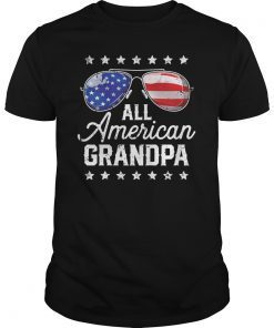 All American Grandpa 4th of July Family Matching Sunglasses T-Shirt