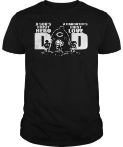 Chicago Bears Dad a sons first hero a daughters first love T-Shirt design