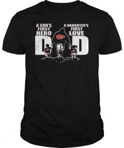 Chiefs Dad A sons first hero a daughters first love T-Shirt design