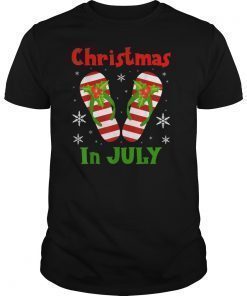Christmas In July Santa Flip Flop Summer Xmas Gift T-Shirt