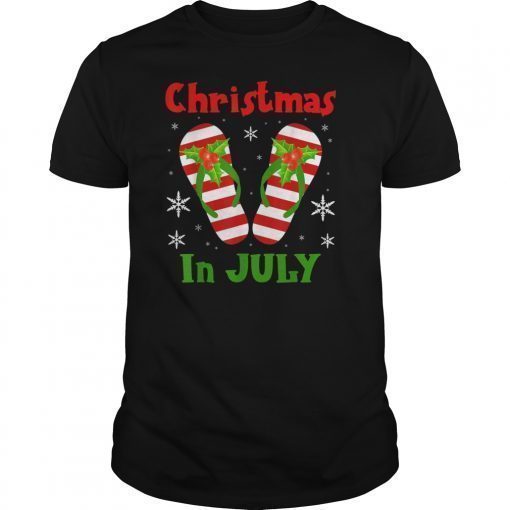 Christmas In July Santa Flip Flop Summer Xmas Gift T-Shirt