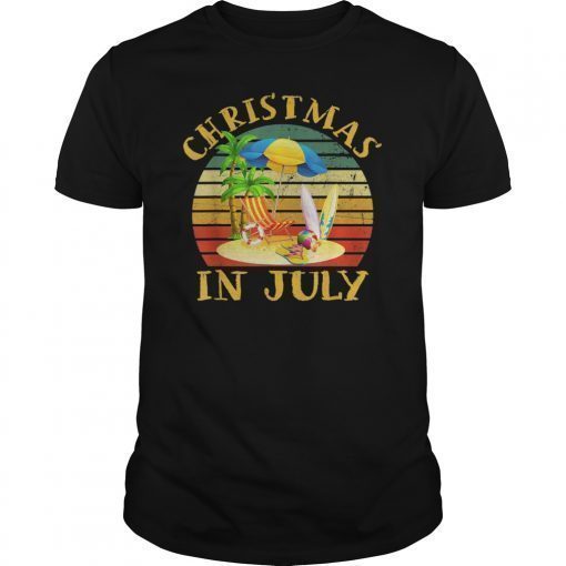 Christmas in July Hawaiian Vintage T-shirt Summer Gift