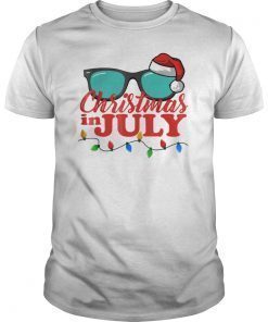 Christmas in July Santa Hat Sunglasses Summer Celebration T-Shirt