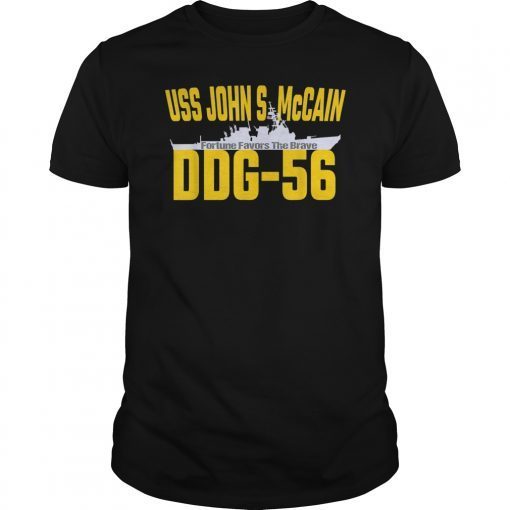 DDG-56 USS John S. McCain Fortune Favors The Brave Tee Shirt