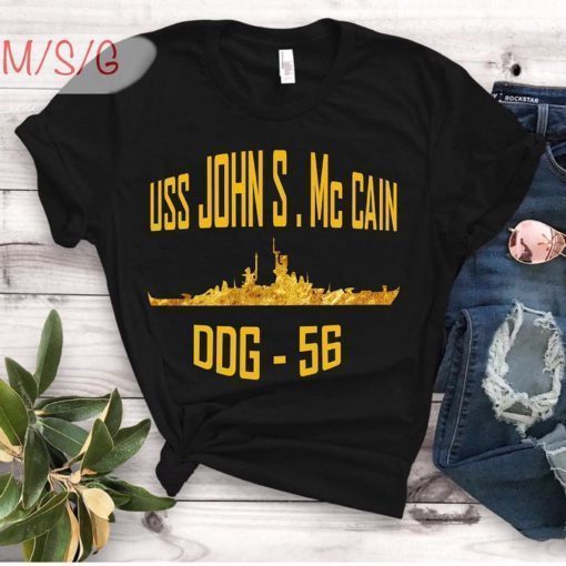DDG-56 USS John S. McCain Unisex Ultra Cotton Shirt - Patriotic Tee is a Great Gift for Navy Enthusiasts, Sailors, Ship Lovers and Personnel
