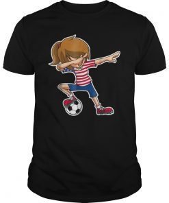 Dabbing Soccer Girl USA Shirt, American Flag Jersey