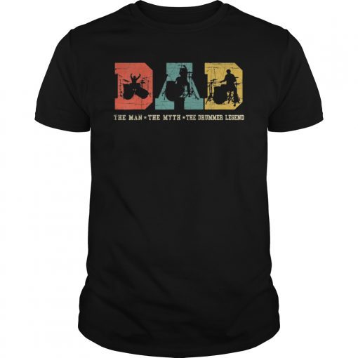 Dad The Man The Myth The Drummer Legend Vintage T-Shirt