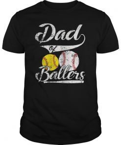 Dad of Ballers T Shirt Funny Baseball Softball Gift from Son T-Shirt